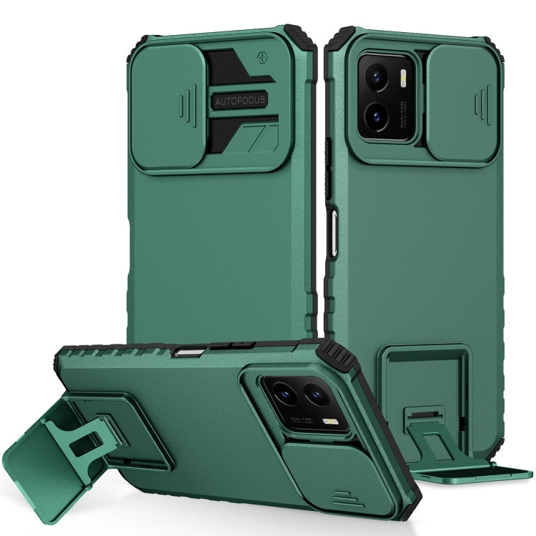 For vivo Y15s / Y15a Stereoscopic Holder Sliding Camshield Phone Case