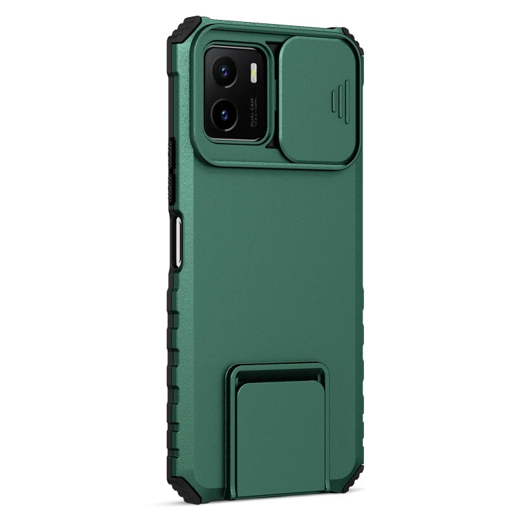 For vivo Y15s / Y15a Stereoscopic Holder Sliding Camshield Phone Case