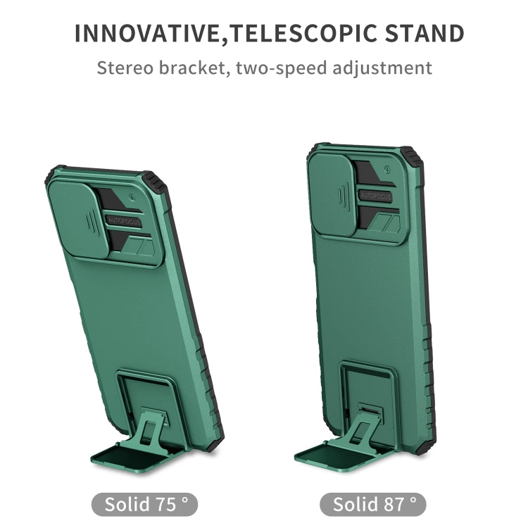 For vivo Y15s / Y15a Stereoscopic Holder Sliding Camshield Phone Case