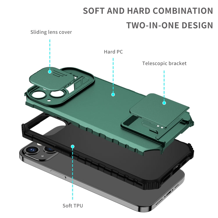 For vivo Y15s / Y15a Stereoscopic Holder Sliding Camshield Phone Case