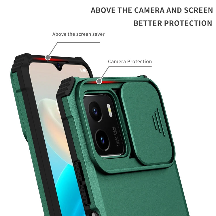 For vivo Y15s / Y15a Stereoscopic Holder Sliding Camshield Phone Case