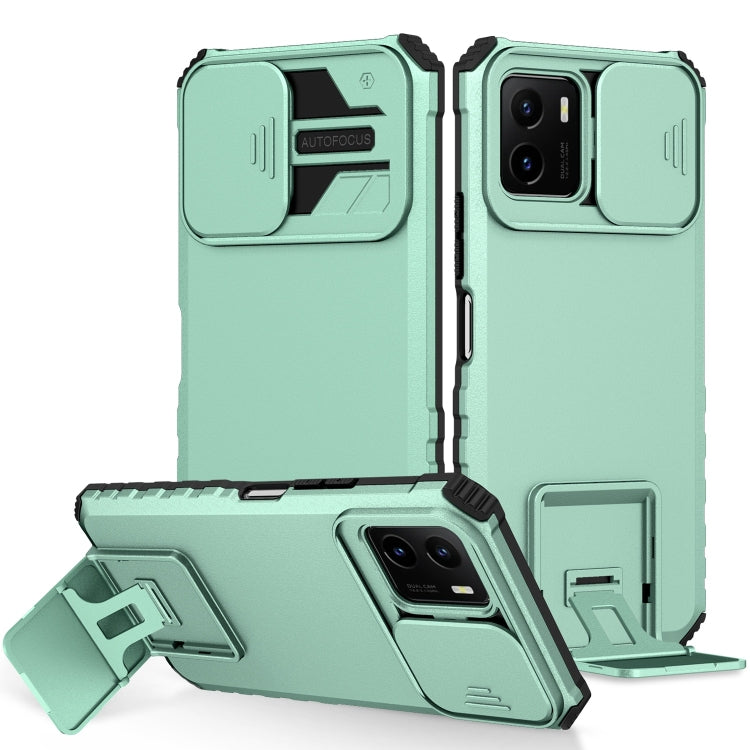 For vivo Y15s / Y15a Stereoscopic Holder Sliding Camshield Phone Case