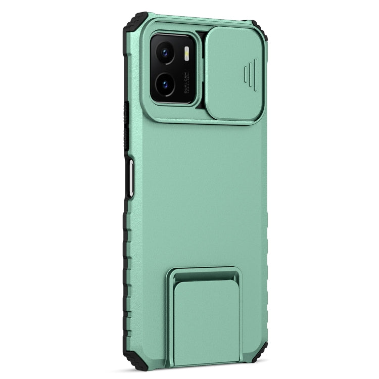 For vivo Y15s / Y15a Stereoscopic Holder Sliding Camshield Phone Case