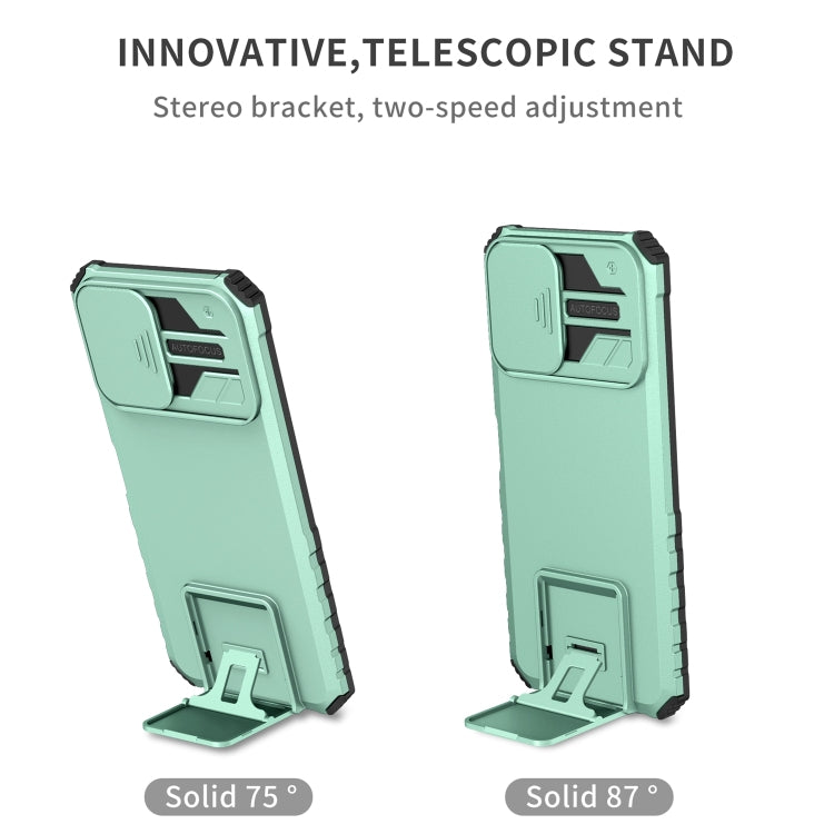 For vivo Y15s / Y15a Stereoscopic Holder Sliding Camshield Phone Case