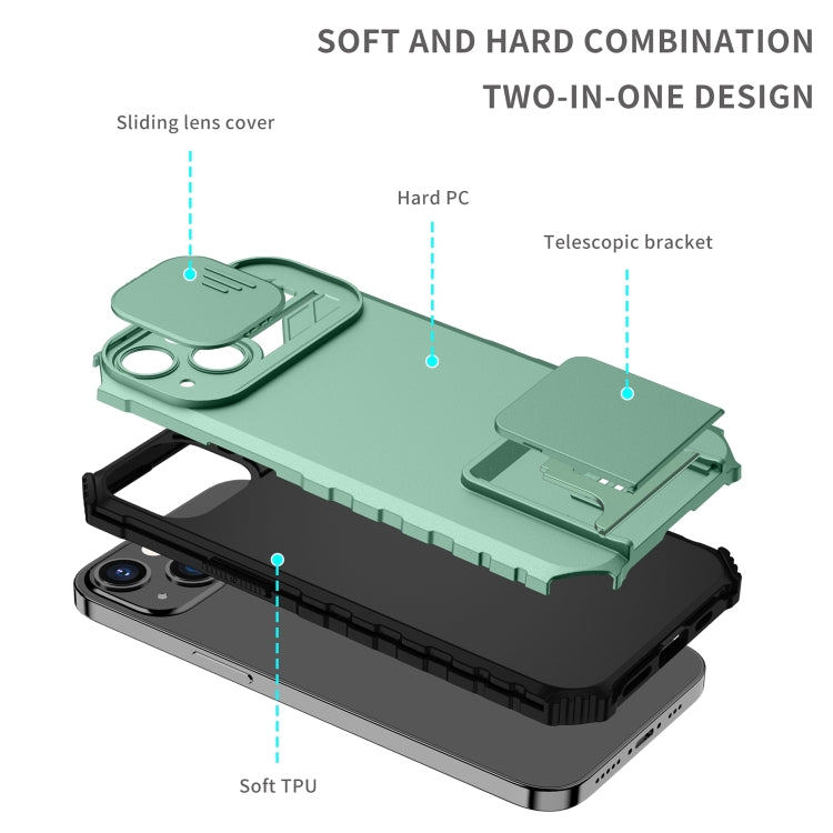For vivo Y15s / Y15a Stereoscopic Holder Sliding Camshield Phone Case