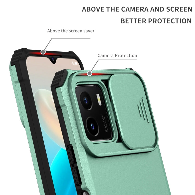 For vivo Y15s / Y15a Stereoscopic Holder Sliding Camshield Phone Case