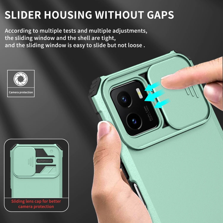 For vivo Y15s / Y15a Stereoscopic Holder Sliding Camshield Phone Case