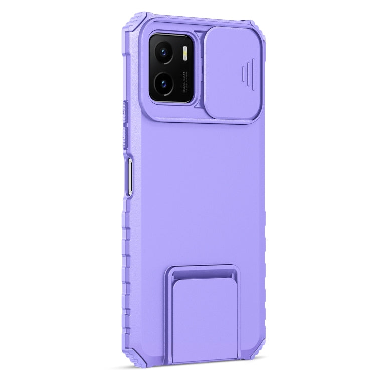For vivo Y15s / Y15a Stereoscopic Holder Sliding Camshield Phone Case