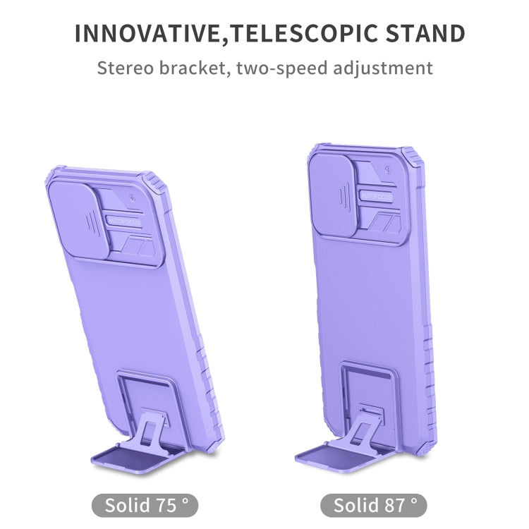 For vivo Y15s / Y15a Stereoscopic Holder Sliding Camshield Phone Case