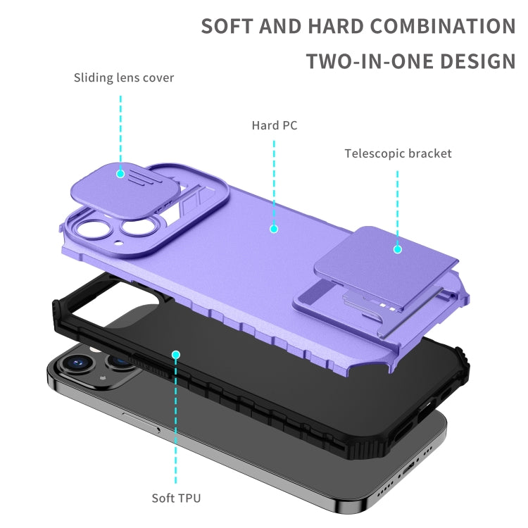 For vivo Y15s / Y15a Stereoscopic Holder Sliding Camshield Phone Case