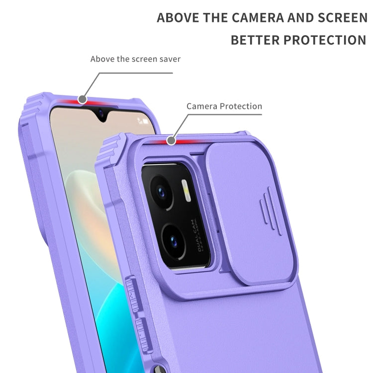 For vivo Y15s / Y15a Stereoscopic Holder Sliding Camshield Phone Case
