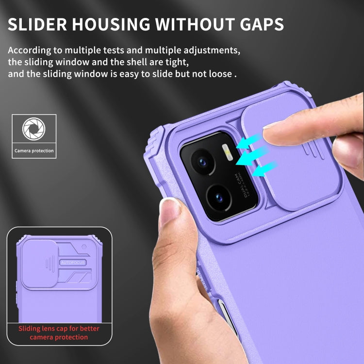 For vivo Y15s / Y15a Stereoscopic Holder Sliding Camshield Phone Case