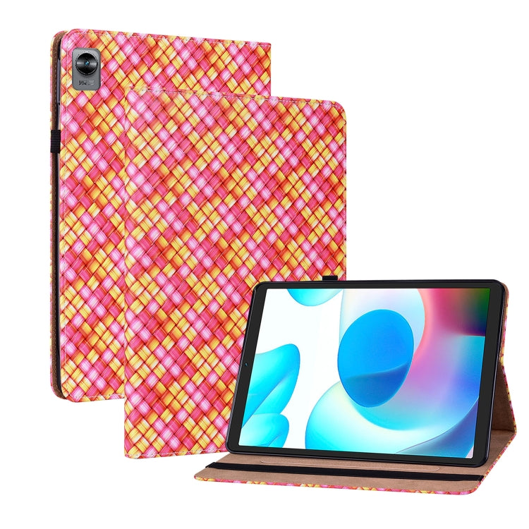 For OPPO Realme Pad mini 8.7 inch Color Weave Texture Flip Leather Tablet Case