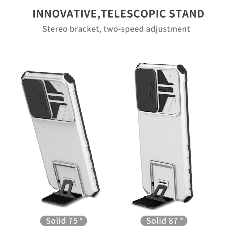 For Samsung Galaxy S21 Ultra 5G Stereoscopic Holder Sliding Camshield Phone Case