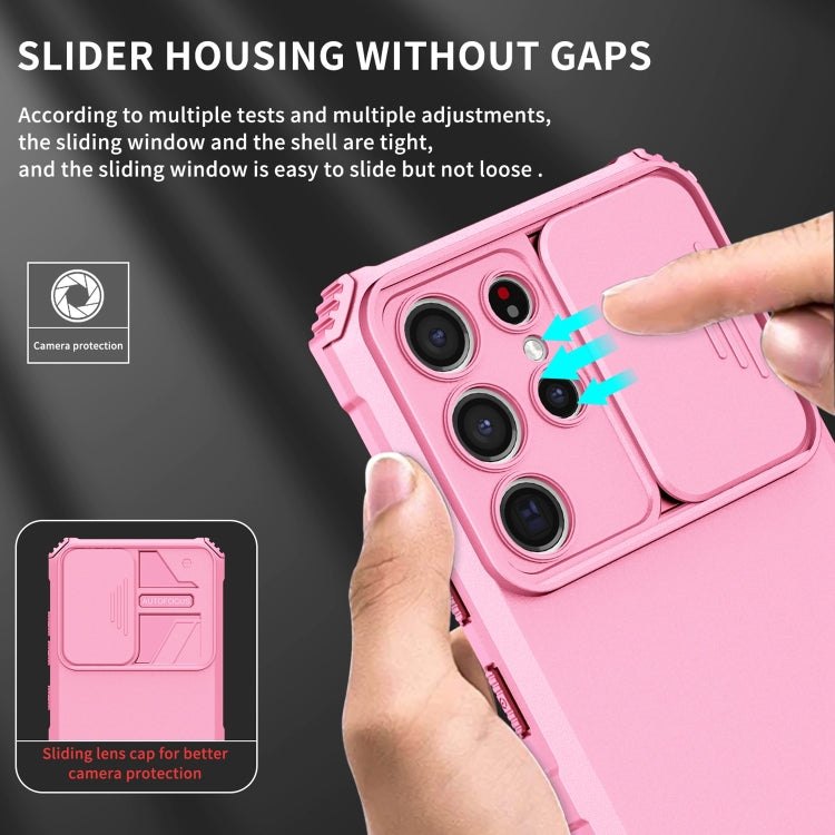 For Samsung Galaxy S21 Ultra 5G Stereoscopic Holder Sliding Camshield Phone Case