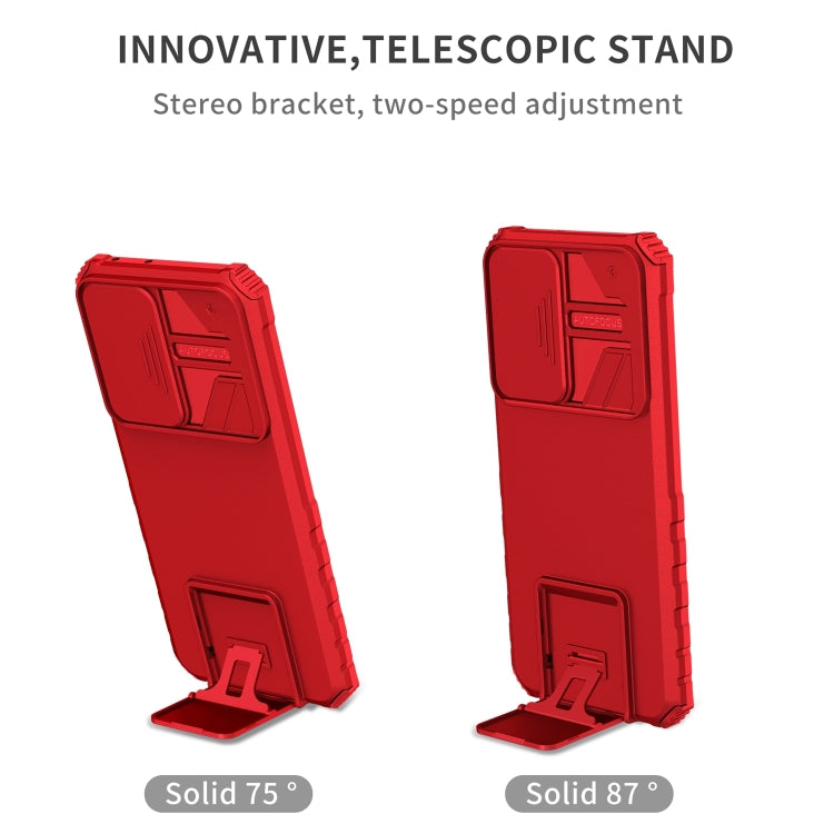 For Samsung Galaxy S21 Ultra 5G Stereoscopic Holder Sliding Camshield Phone Case