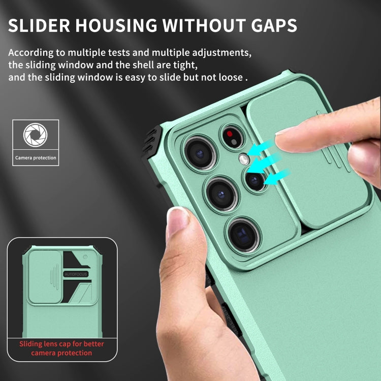 For Samsung Galaxy S21 Ultra 5G Stereoscopic Holder Sliding Camshield Phone Case