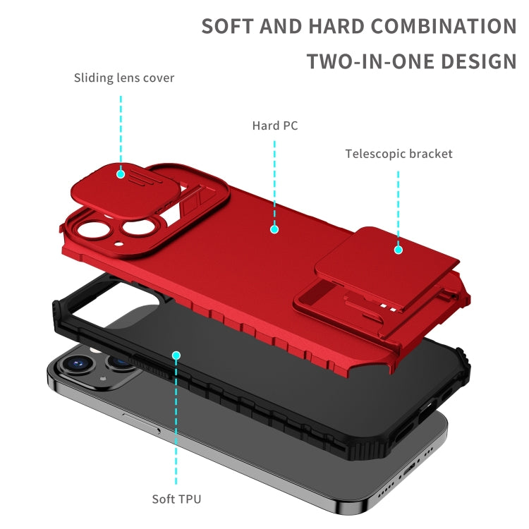 Stereoscopic Holder Sliding Camshield Phone Case For iPhone 13 Pro