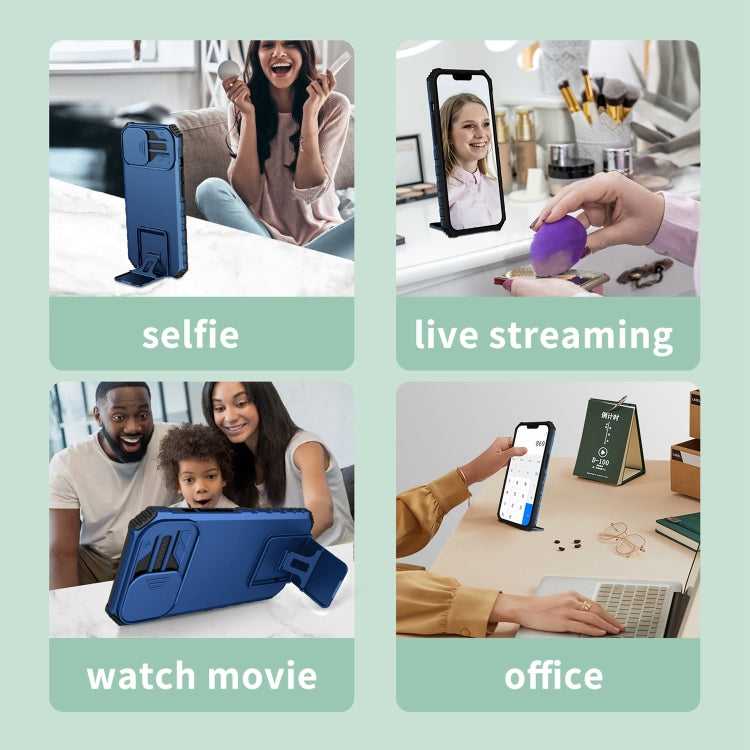 Stereoscopic Holder Sliding Camshield Phone Case For iPhone 13 Pro