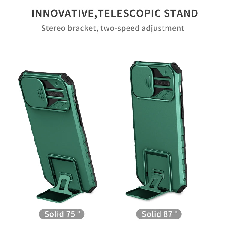 For iPhone 11 Pro Stereoscopic Holder Sliding Camshield Phone Case