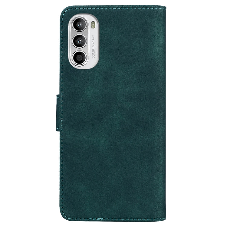 For Motorola Moto G52 Skin Feel Pure Color Flip Leather Phone Case