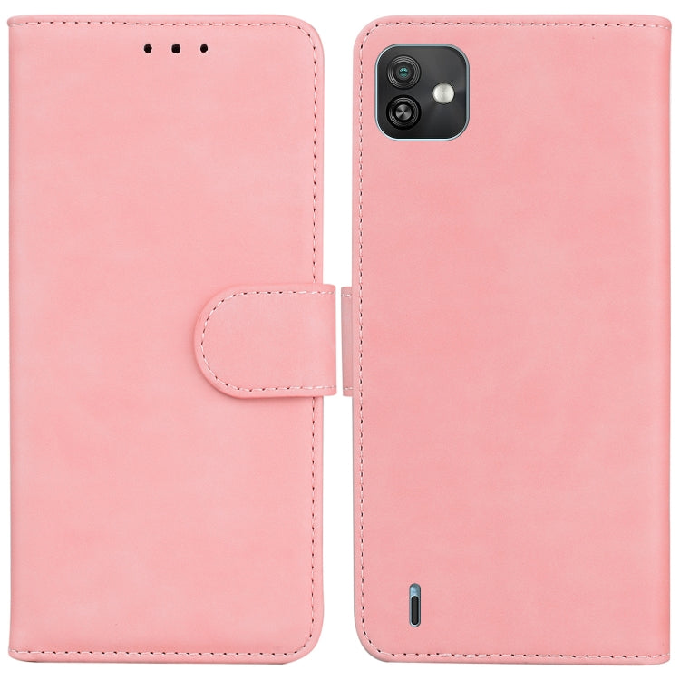 For Wiko Y82 Skin Feel Pure Color Flip Leather Phone Case