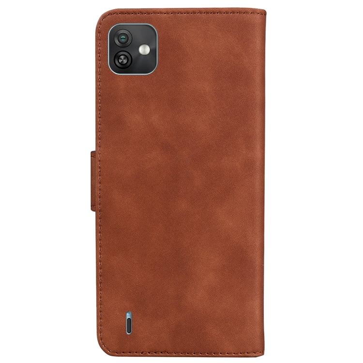 For Wiko Y82 Skin Feel Pure Color Flip Leather Phone Case