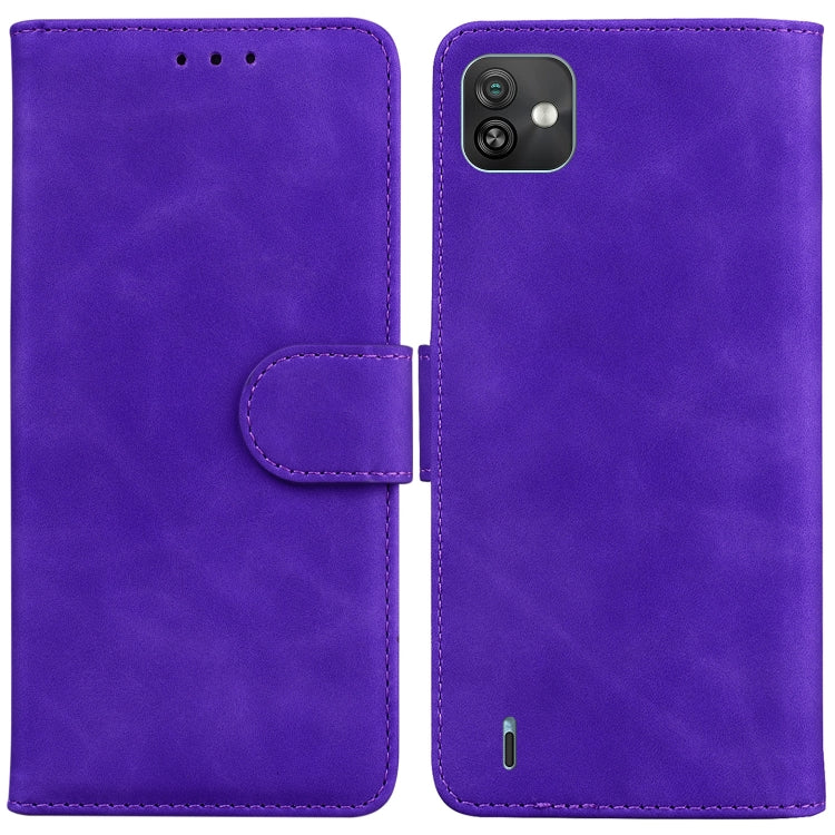 For Wiko Y82 Skin Feel Pure Color Flip Leather Phone Case