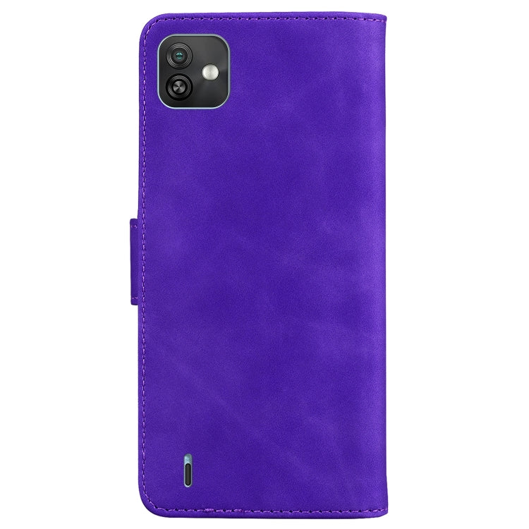 For Wiko Y82 Skin Feel Pure Color Flip Leather Phone Case