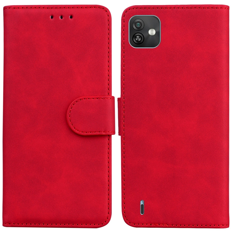 For Wiko Y82 Skin Feel Pure Color Flip Leather Phone Case