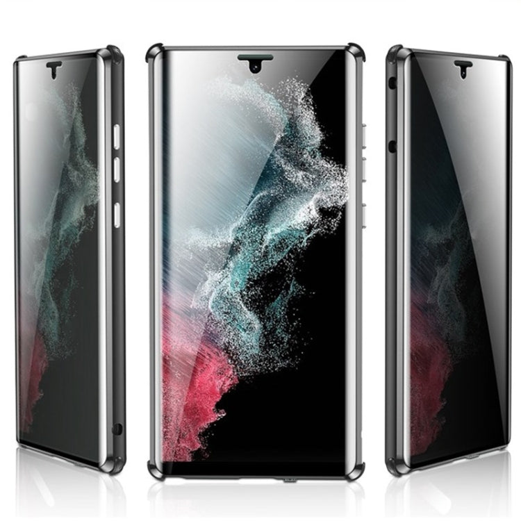 For Samsung Galaxy S22 Ultra 5G Anti-peeping Magnetic Double-sided Tempered Glass Phone Case