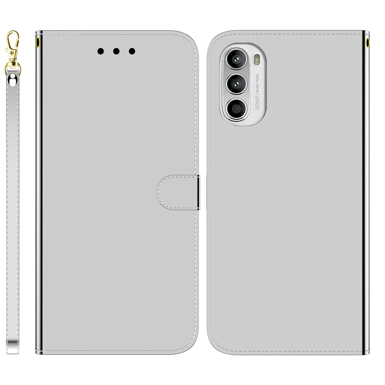 For Motorola Moto G52 Imitated Mirror Surface Horizontal Flip Leather Phone Case