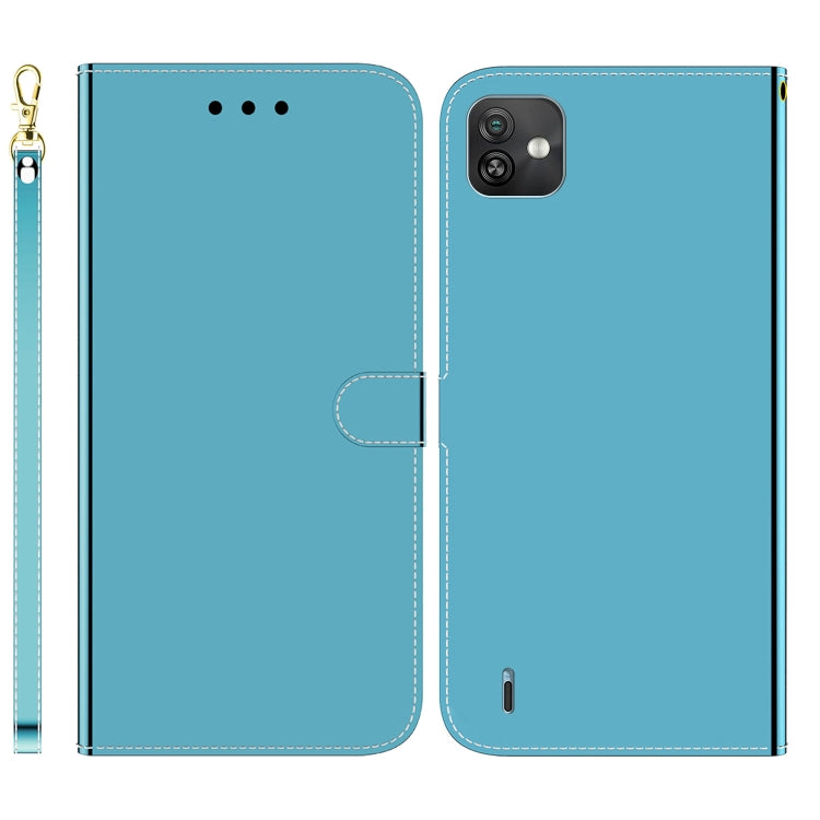 For Wiko Y82 Imitated Mirror Surface Horizontal Flip Leather Phone Case