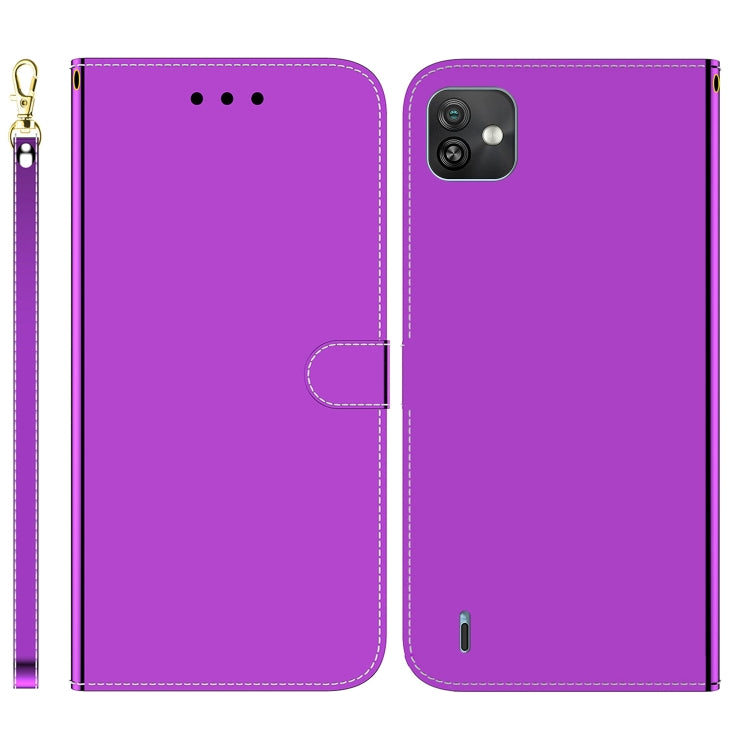 For Wiko Y82 Imitated Mirror Surface Horizontal Flip Leather Phone Case