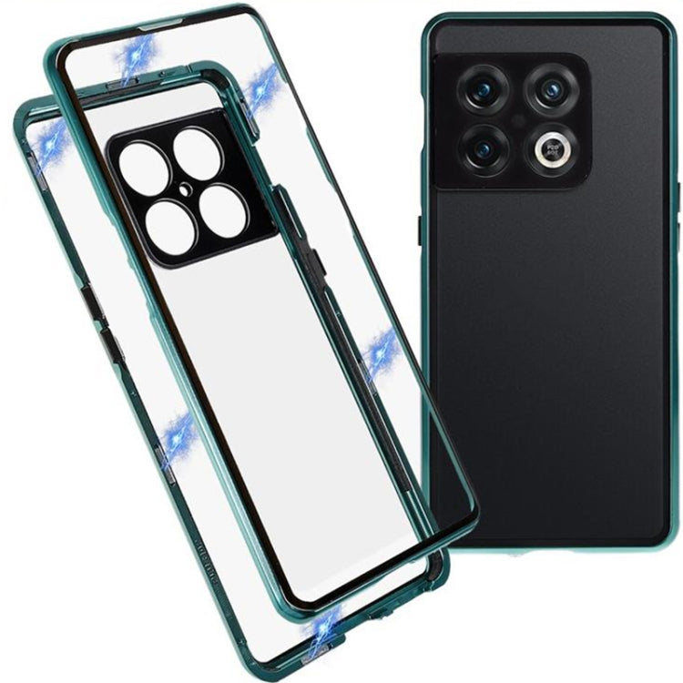 For OnePlus 10 Pro Full Cover Magnetic Metal Tempered Glass Phone Case