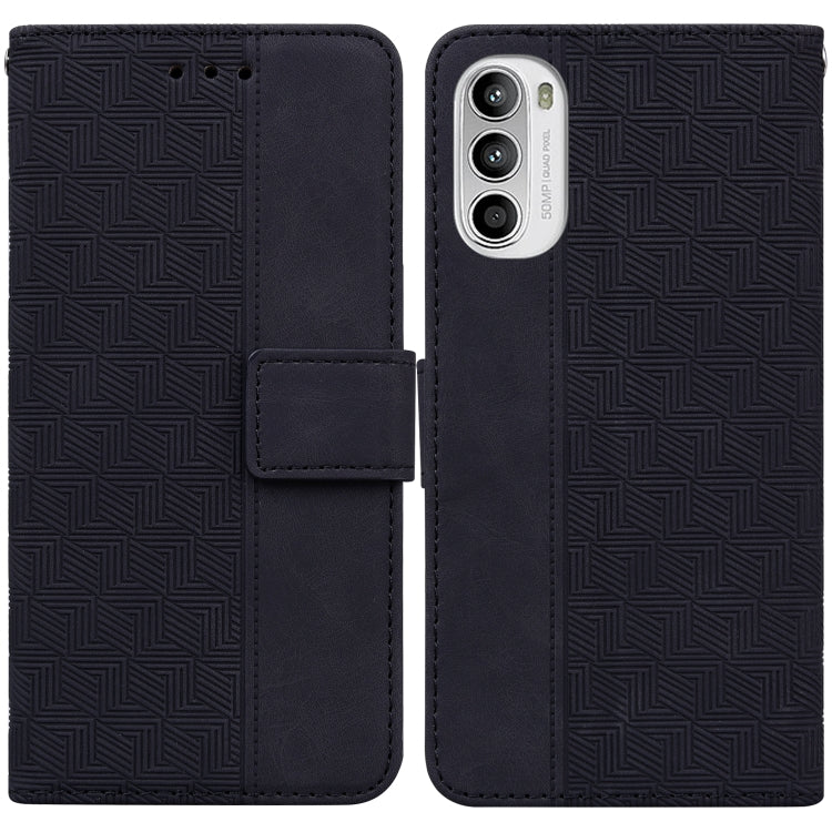 For Motorola Moto G52 Geometric Embossed Leather Phone Case