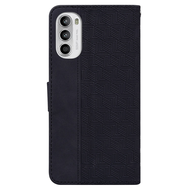 For Motorola Moto G52 Geometric Embossed Leather Phone Case