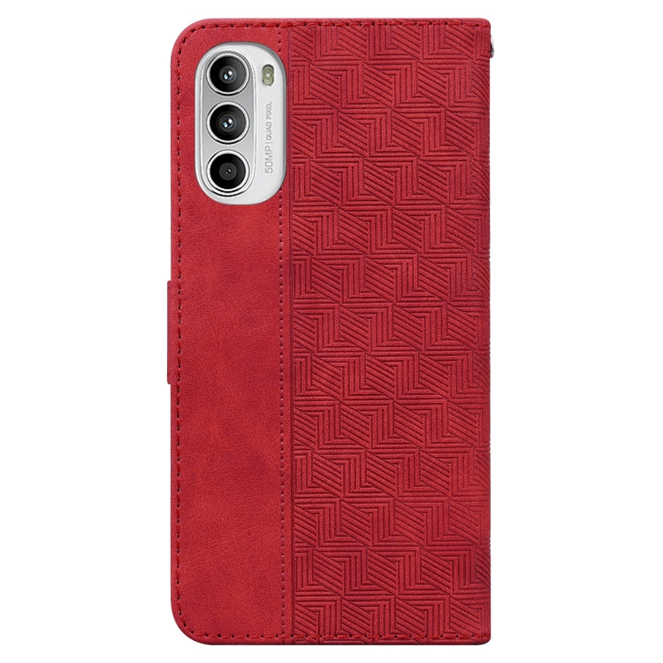 For Motorola Moto G52 Geometric Embossed Leather Phone Case