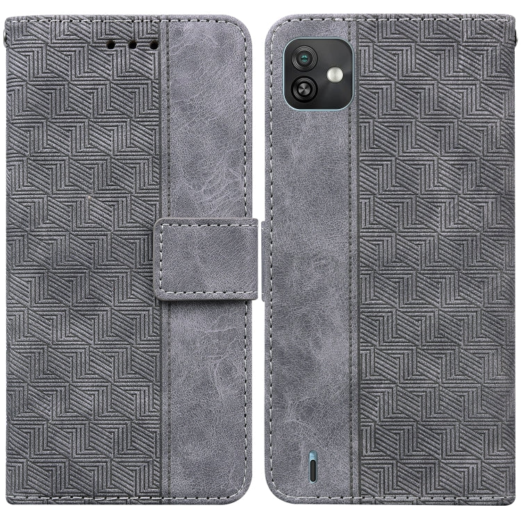 For Wiko Y82 Geometric Embossed Leather Phone Case