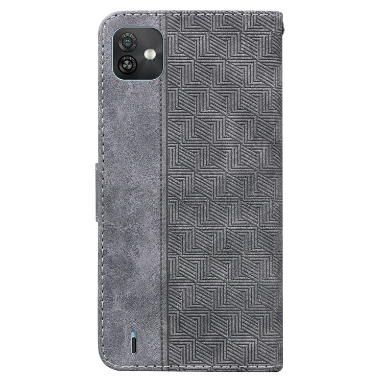 For Wiko Y82 Geometric Embossed Leather Phone Case
