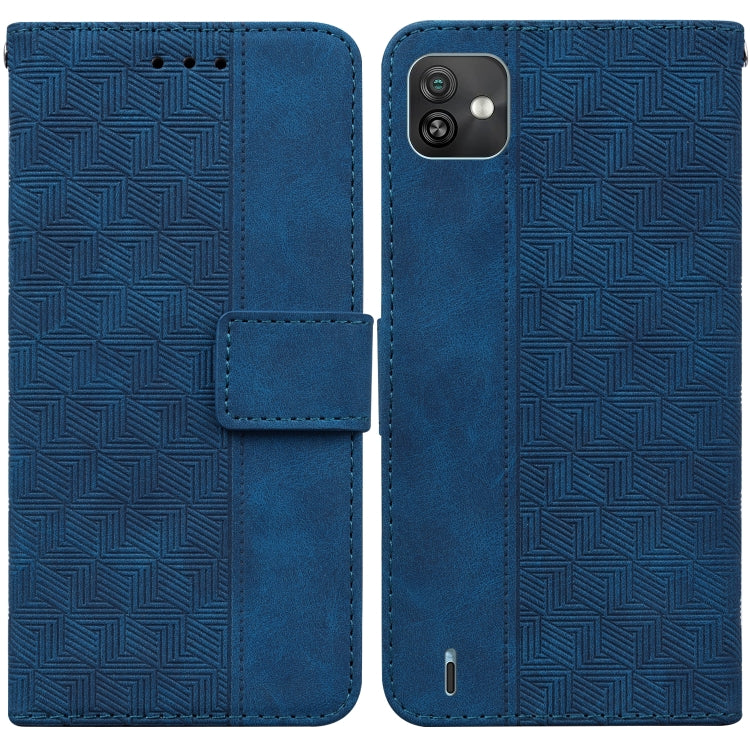For Wiko Y82 Geometric Embossed Leather Phone Case