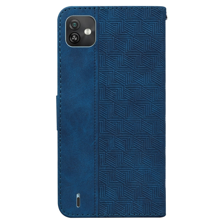 For Wiko Y82 Geometric Embossed Leather Phone Case