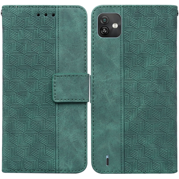 For Wiko Y82 Geometric Embossed Leather Phone Case