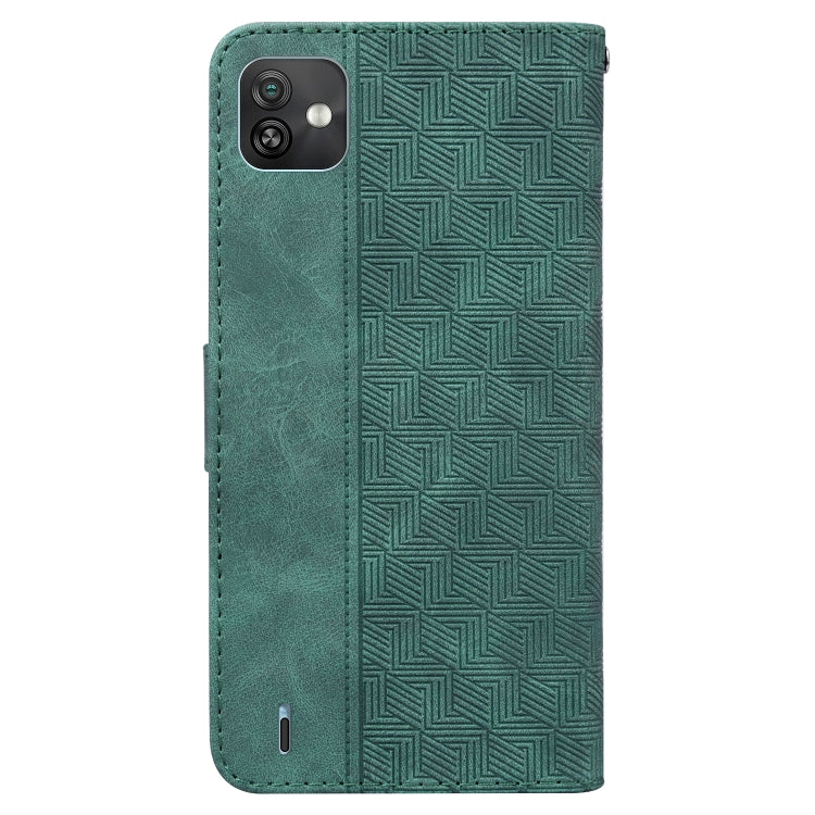 For Wiko Y82 Geometric Embossed Leather Phone Case