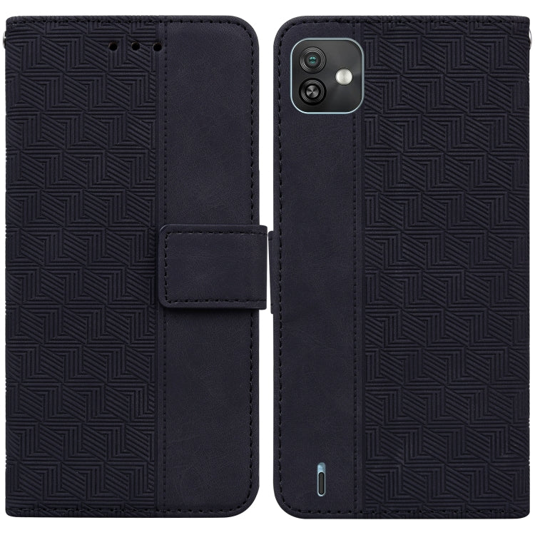 For Wiko Y82 Geometric Embossed Leather Phone Case