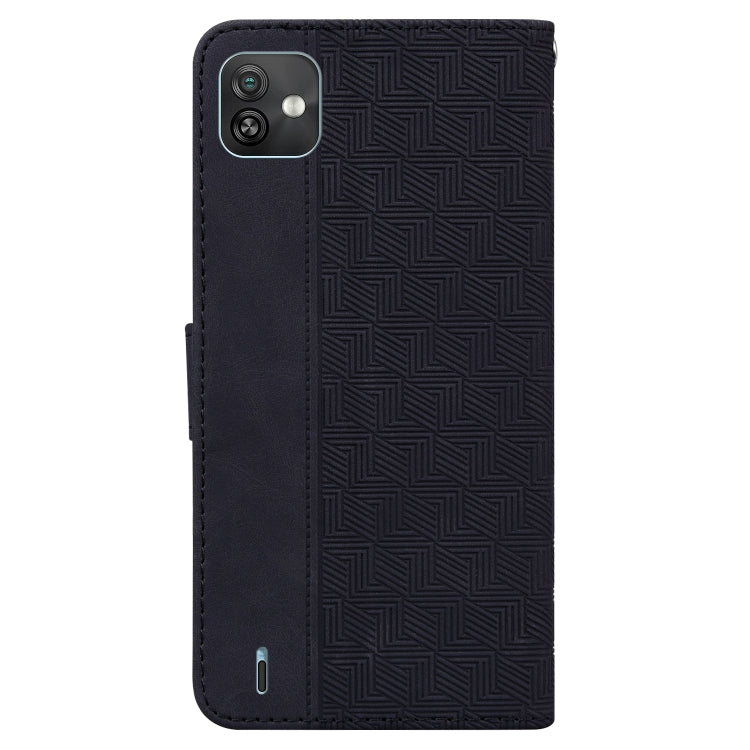 For Wiko Y82 Geometric Embossed Leather Phone Case