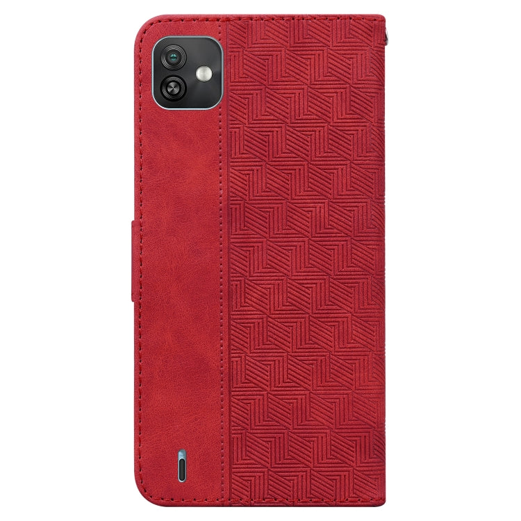 For Wiko Y82 Geometric Embossed Leather Phone Case