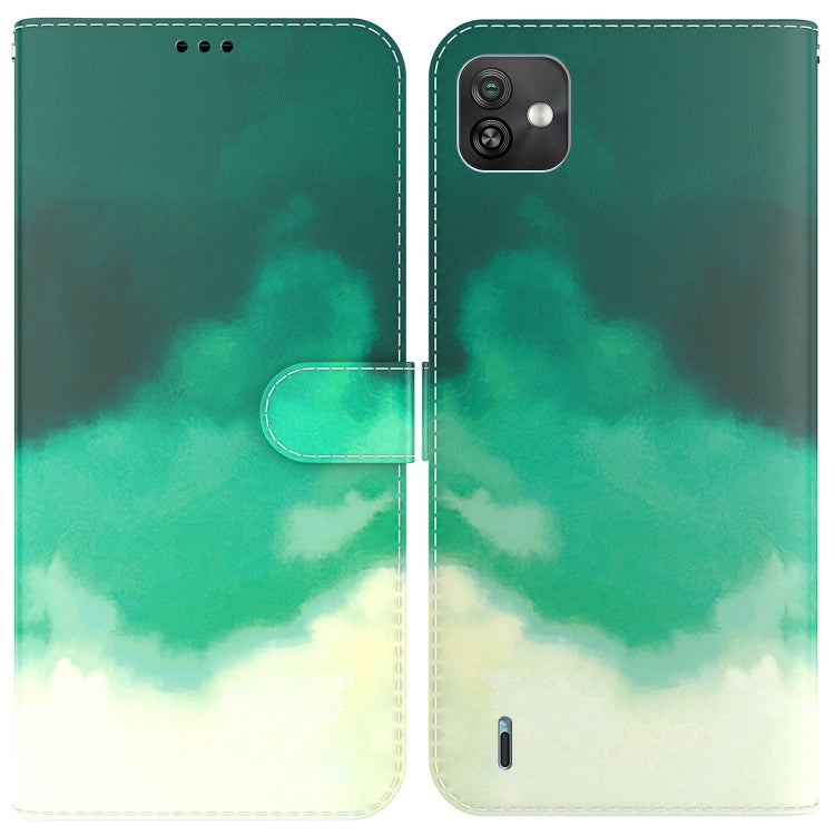 For Wiko Y82 Watercolor Pattern Horizontal Flip Leather Phone Case