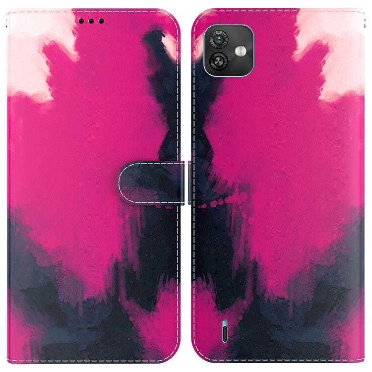 For Wiko Y82 Watercolor Pattern Horizontal Flip Leather Phone Case