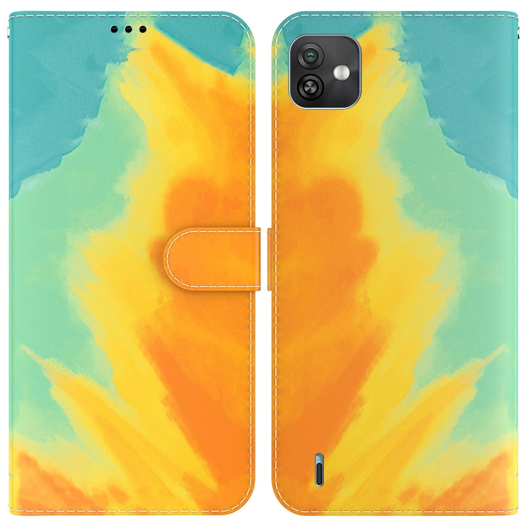 For Wiko Y82 Watercolor Pattern Horizontal Flip Leather Phone Case